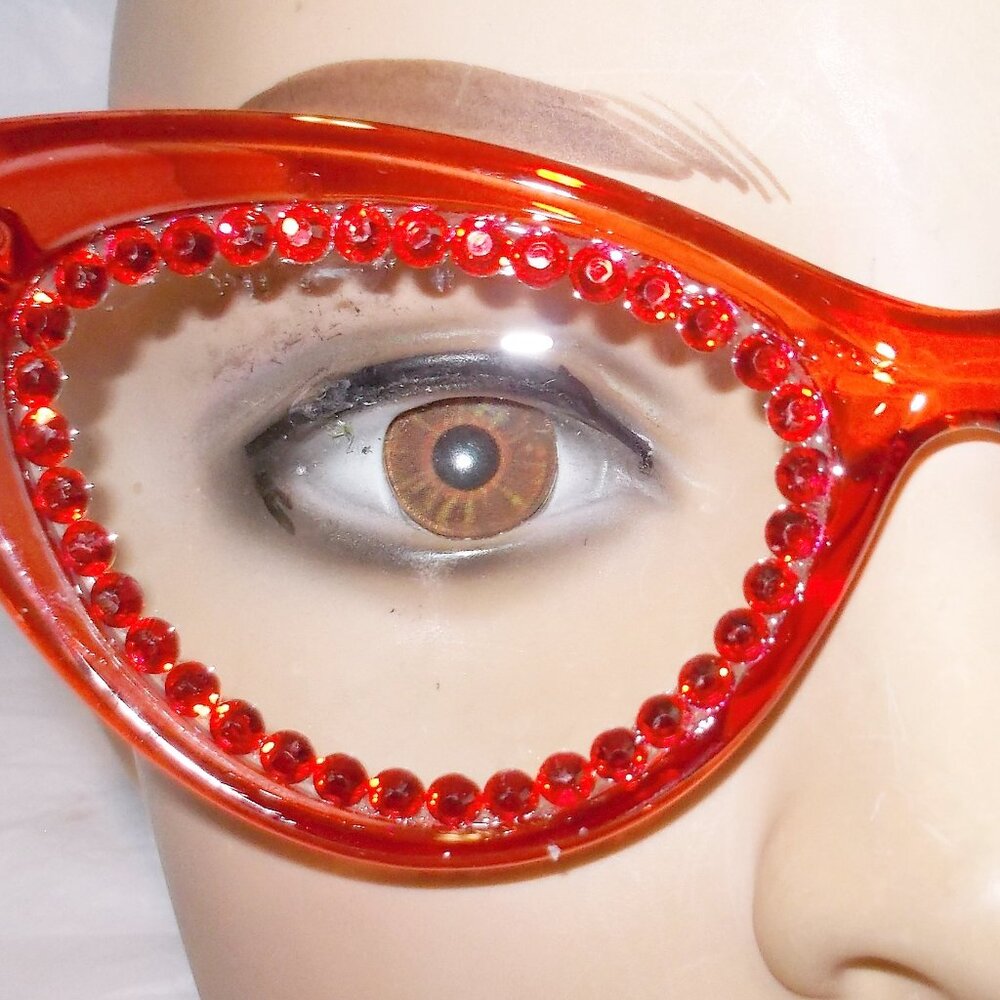 3.50 RUBY RED RHINESTONE READING GLASSES 3.50 STRENGTH